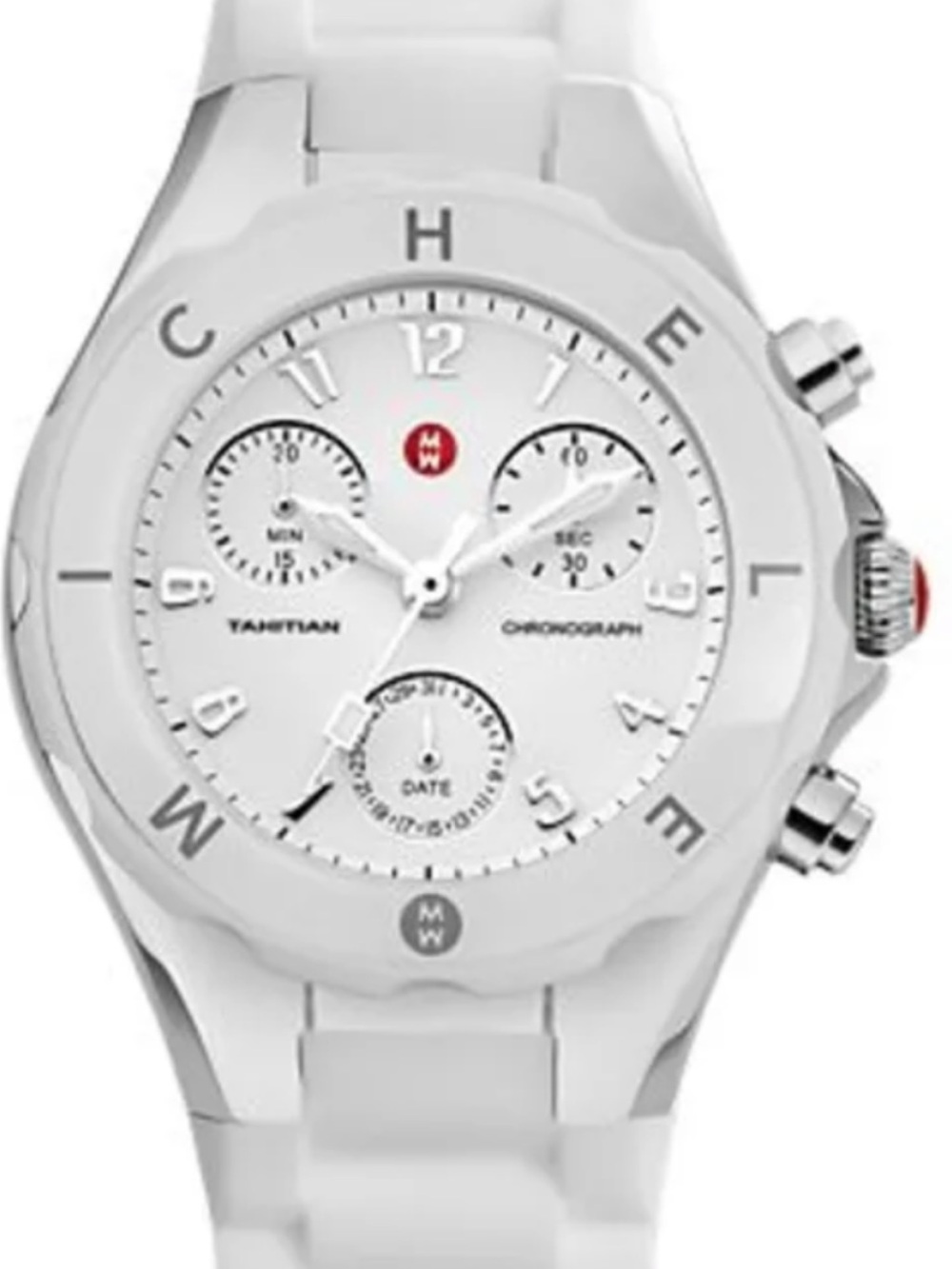 Michele White Ceramic Chronograph Women's Watch